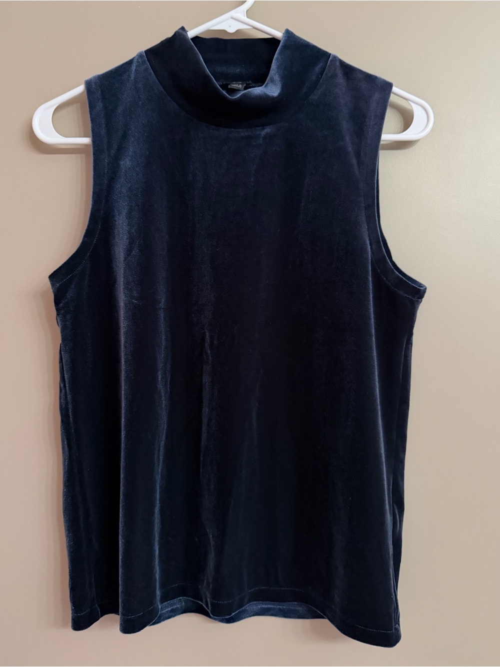 J. Crew Velvet Mock-Neck Sleeveless Top